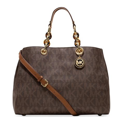 michael michael kors cynthia large satchel brown 